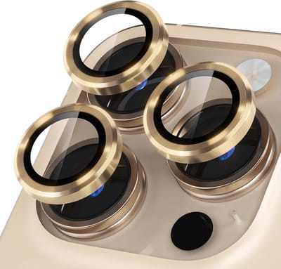 Camera lens beschermer Geschikt voor: iPhone 16 Pro - Premium HD Clear Tempered Glass Lens Cover Protector [Case Friendly] Goud