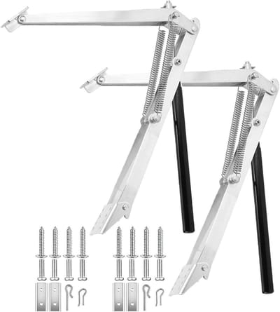 Dubbele Veer Raamopener - Automatische Hefsysteem - Optimale Ventilatie - Zonwarmte Gevoelig - 45 cm Opening - Zilverkleurig