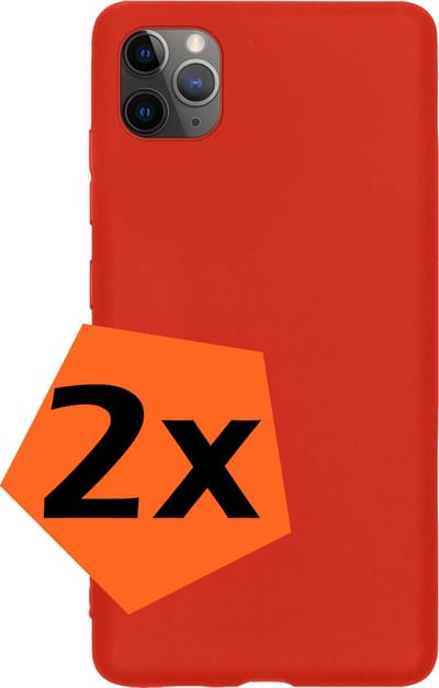 Hoes - 2 Stuks - Geschikt voor Apple iPhone 11 Pro - Sterk & Shockproof - Case Siliconen - Back Cover - Telefoon Hoes - Rood