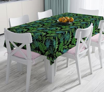 Tafelkleed 135x260 - Bedrukt Velvet textiel - Palmbladeren - Fluweel - Tafelkleden - Tafellaken