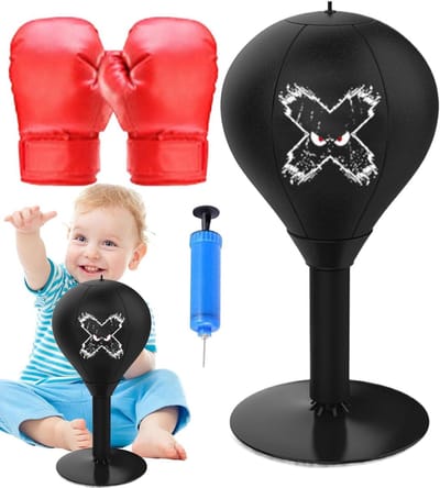 Bokszak Kantoor - Zuignap Bal - Stress Verlichten - Schokabsorberend Systeem - 39 cm Hoog - Uniek