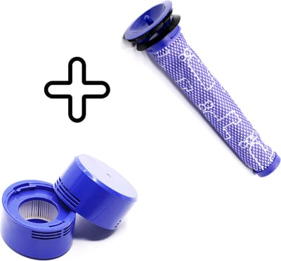 JGR Filter Set voor Dyson V7 & V8 Steelstofzuiger - Filter Set - Wasbaar - Pre en Post Filter - 1x Voor Filter 1x Motor Filter