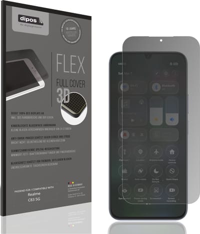 dipos FLEX – Matte Privacy Screenprotector geschikt voor Realme C83 5G | Volledige Schermbescherming | Case-Friendly