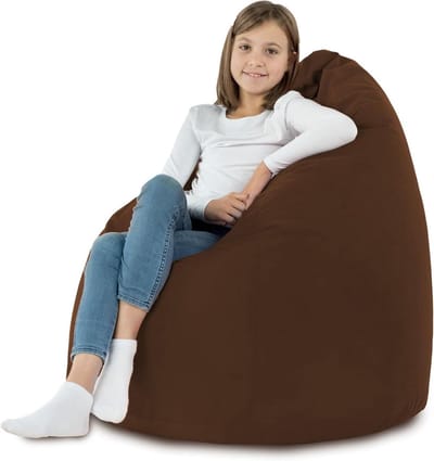 Kinder Zit Zitzak - Zitzak Stoel - Ontspannen Lezen - Handgemaakt Product - 90 x 115 cm - Donkerbruin