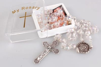 Rozenkrans naturel Crystal met boekje (6180)