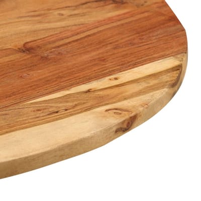 vidaXL - Bijzettafel - 60x(42-62) - cm - massief - acaciahout - en - gietijzer