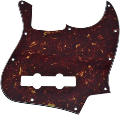 Links Handige 4-Snarige Jazz J Bass Pickguard voor Links Handige Gitaar - Vintage Schildpad Design