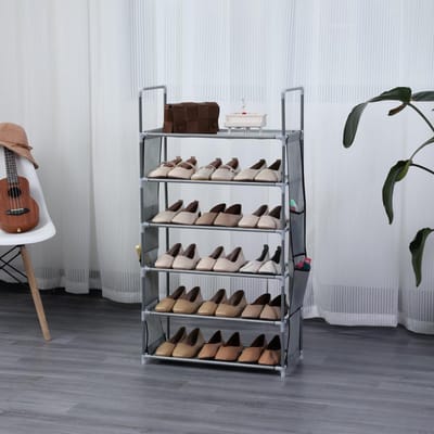 Herzberg Home & Living Herzberg 6-Lagig Opslag Schoenenrek - 47X100Cm Zwart