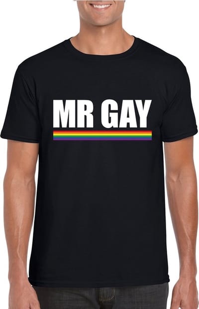 Gay Pride t-shirt zwart Mr Gay heren - LGBT/ Homo shirts S