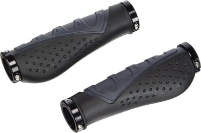 Fiets Handvatten - Ergonomische Grepen - Comfortabel Fietsen - 3-Componenten Materiaal - Standaard Maat - Zwart Grijs