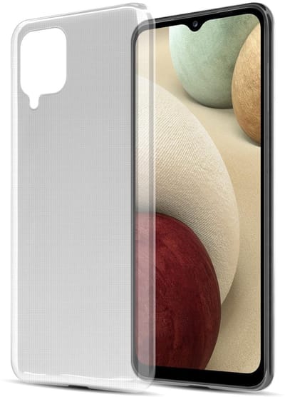 Cadorabo Hoesje geschikt voor Samsung Galaxy A12 / M12 in VOLLEDIG TRANSPARANT - Beschermhoes gemaakt van flexibel TPU Silicone Case Cover