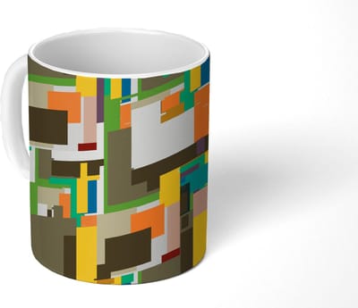 Mok - Koffiemok - Geometrisch - Patronen - Abstract - Mokken - 350 ML - Beker - Koffiemokken - Theemok