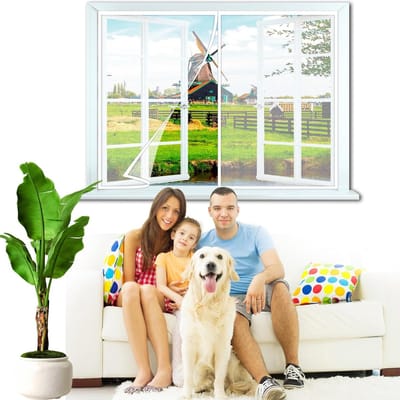 Insectenhor Raam - Vliegenhor Raamhor - Insecten Buiten Houden - Magnetische Sluiting - 40x70cm - Wit