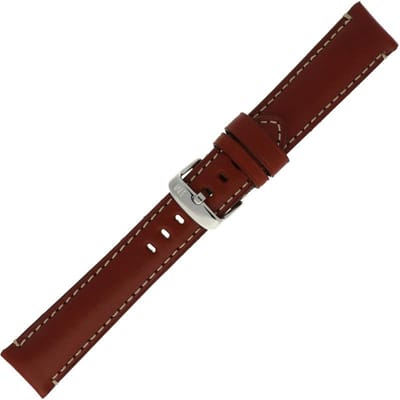 Morellato horlogeband Giorgione X4272B12041CR22 / PMX041GIORGI22 Glad leer Bruin 22mm + wit stiksel