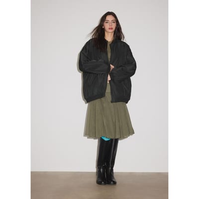 Stradivarius Oversized bomberjack  Zwart XS