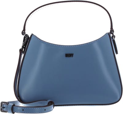 DKNY Leren Handtas Schoudertas Ellie Demi Crossbody Blue Moon Lichtblauw