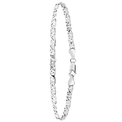 Lucardi Heren Gerecycled zilveren armband gourmetschakel. - Armband - 925 Zilver - Zilverkleurig - 20 cm