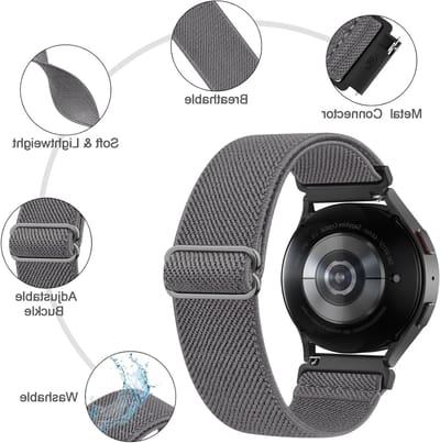 Set van 2 vervangende elastische nylon horlogebanden voor Xiaomi Redmi Watch 5 Active en Lite, geschikt voor mannen en vrouwen, comfortabele en duurzame polsbanden