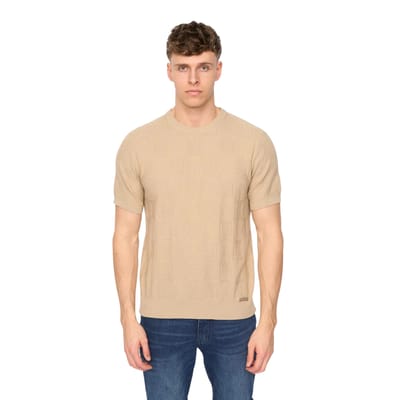 Duck and Cover Heren Littleton gebreid T-shirt (Lichte steen)