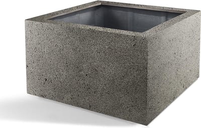 Pot Grigio Low Cube Natural Concrete - D80 x H60