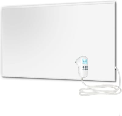 Infraroodpaneel met thermostaat - Wandverwarming Elektrisch - Ruimte Verwarmen - Oververhittingsbeveiliging - 122 x 77 cm - Wit