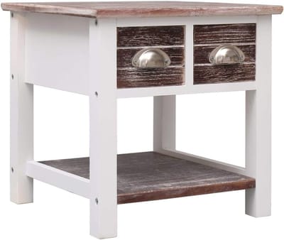 Houten Bijzettafel - Nachtkastje Tafel - Opbergen Woonkamer - Massief Hout - 40x40x40cm