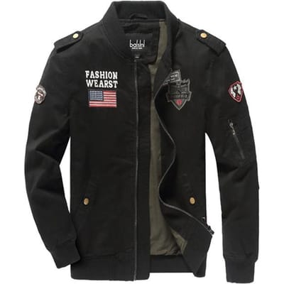 Veste de vol Air Force One pour homme, nouvelle collection printemps et automne M black