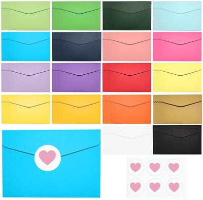 Dailygoods- Mini-Enveloppen 90 Stuks - Kleurrijk - 115 x 82 mm