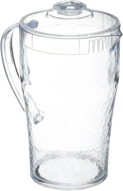 Sapkan/schenkkan karaf met deksel 1,7 liter transparant - Formaat: 20 x 13 x 24,5 cm - Materiaal: kunststof