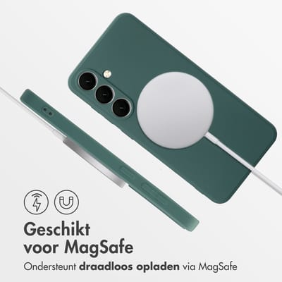 imoshion Hoesje - Geschikt voor Samsung Galaxy S24 FE - Color Backcover met Magnetische Ring - Donkergroen
