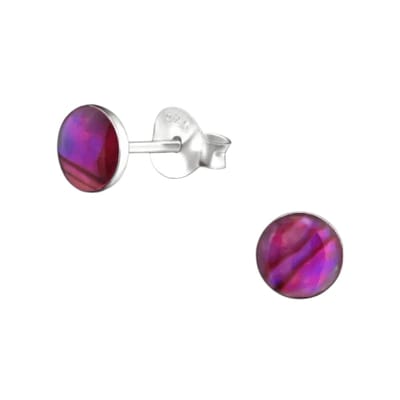 Aramat Jewels | Oorbellen | Zilveren Roze Abalone Oorbellen 5.5 mm | | | |5mm | Zilver | Volwassenen | Verkleurd niet