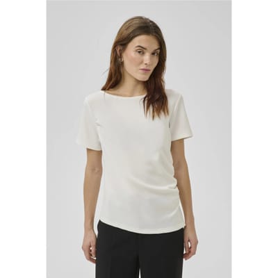 My Essential Wardrobe Mwhelle Assymetric Tee Tops & T-shirts Dames - Shirt - Gebroken wit - Maat L