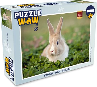 Puzzel Konijn - Dier - Klaver - Legpuzzel - Puzzel 1000 stukjes volwassenen