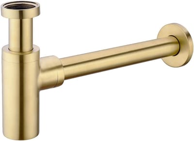Flessifon wastafel - messing - geborsteld goud - 1 1/4 inch