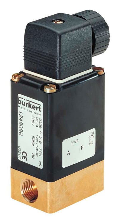 Magneetventiel G1/4'' NC Messing NBR 0-2.5bar/36psi 24VDC 0330 46651