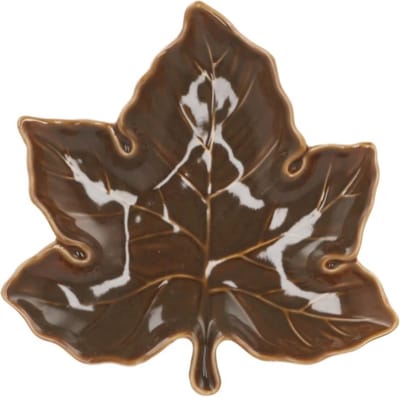 LEAF MAPLE PLATE OLIVE 24X24X4CM