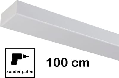 Plafondplaat 100 x 8 cm - Plafondbalk - zonder gaten - incl. 5x trekontlasters - wit