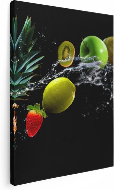 Artaza Canvas Schilderij Ananas - 30x40 cm - Klein - Wanddecoratie Keuken - Muurdecoratie Fruit - Schilderijen Op Canvas