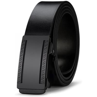 Heren Echte Leer Automatische Gesp Casual Koeienhuid Riem Heren Middelbare Leeftijd en Jong Zakelijke Broeken 130cm black
