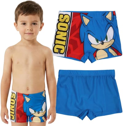 SONIC Zwembroeken voor jongens voor het zwembad, boxershorts, sneldrogende strandbroeken OEKO-TEX