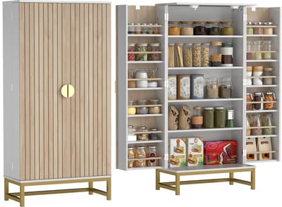 HOMCOM Voorraadkasten - Spaanplaat - 58x29x119,5cm - Wit