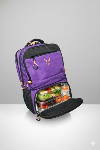 Laptop Rugzak 17 inch - Waterdichte Rugzak met Lunchvak voor Dames, Heren, Jongens & Meisjes \ Paars