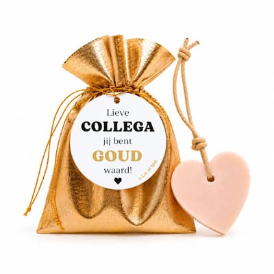 Cadeau Collega - Jij Bent Goud Waard - Zeephart in Gouden Cadeauzakje - a Lot of Mat