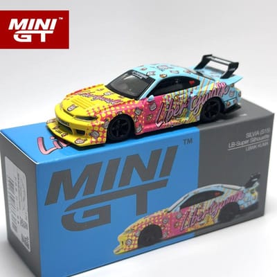 Minigt 1:64 Lbwk Silhouette Works Gtr 35Gt Rr Ver.1 Kenmeri Kuma S15 Modèle de Voiture en Alliage 698 742 743 black