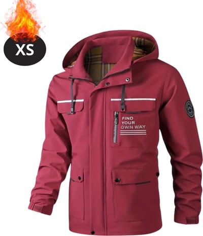 Nivard Windjas Voor Heren - Parka - Lente & Herfst - Jas - Volwassen - Windjack - Windbreaker - Bordeauxrood - Maat XS