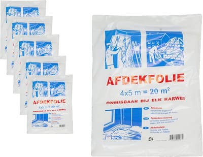 6 stuks Veba Afdekfolie 4 x 5 meter - Voordeelverpakking
