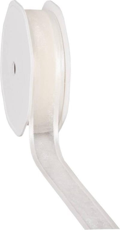 Satin edge Organzalint Champagne – 25 mm × 25 m – Organza