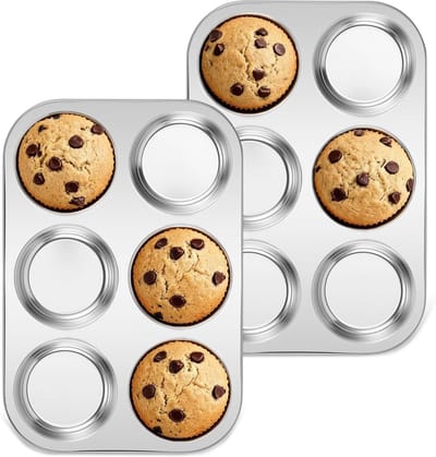 Muffinvorm voor 6 muffins - RVS - Duurzaam en makkelijk schoon te maken - Perfect voor bakliefhebbers - ShopVlot