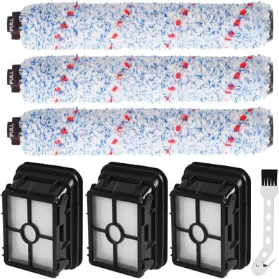 Dailygoods- Vloerborstel 3-in-1 - 3 Vloerborstels - 3 Filters - Reinigingsborstel - Wasbare Filters - Zachte Borstelharen - Stofzuigeraccessoires