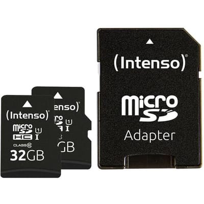 Intenso 32GB SDHC Premium double pack microSDHC-kaart Retail 32 UHS-I, Class 10